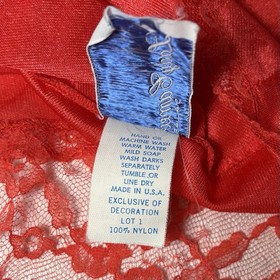 Vintage Mini Babydoll Chiffon & Lace Lingerie Size Medium Flame Red LADY CAMEO