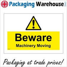 Image of SIGN Beware Machinery Moving Caution Warning Equipment Construction Work WT165A