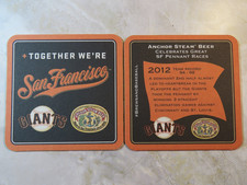 Beer Coaster ~ ANCHOR Brewing Steam ~ GIANTS Baseball Team ~ San Francisco, CA