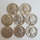 Lot Of 8 SILVER Pre-1965 Washington Quarters (Exact Coins Shown) #00-27