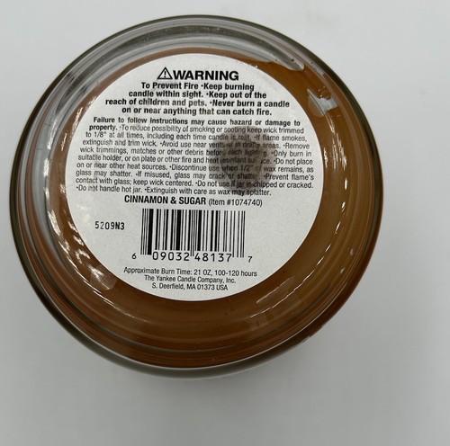 Plymouth Bay Candles by YANKEE Candle CINNAMON & SUGAR 21 oz Jar w Lid Vintage - Picture 4 of 4