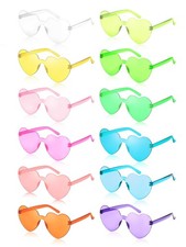 12 Pairs Heart Shaped Sunglasses Rimless Star Glasses for Men Women Party Fav...
