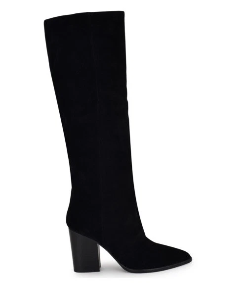 Botas altas hasta la rodilla de gamuza chicke Nine West para mujer negras talla 6,5 M Foto 2 de 4