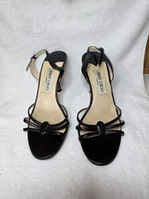 Vintage Jimmy Choo Strappy Sandals in leather Black. 1997