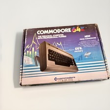 Vtg Commodore 64 Computer C64 MATCHING SERIAL BOX Styrofoam Power Cord Untested image