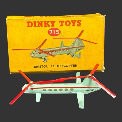 Vintage Dinky Toys Bristol 173 Helicopter No. 715 By Meccano Ltd w. Box