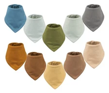 Bandana Scarf Bibs 10 Pack - Water Resistant and Absorbent Infant Drool and T...