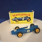 1965 Matchbox Lesney No. 52B BRM Racing Car Blue “5” Decals Original E4 Box