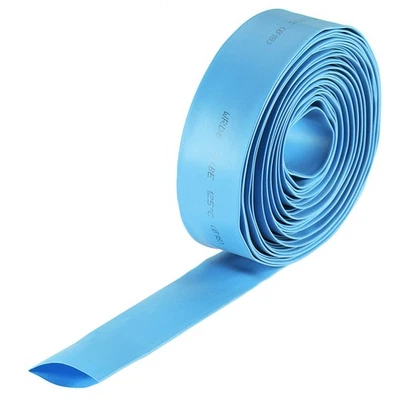 Schrumpfschlauch 18mm Drm. 30mm flache Breite 2:1 Verhältnis Kabelhülse 7m Blau - Bild 1 von 4