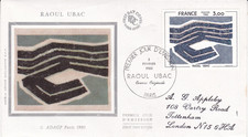France 1980 Raoul Ubac Silk FDC Paris special cancel typed VGC