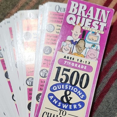 Brain Quest Deck Two 1500 Questions & Answers Card Deck Ages 12-13 7th Grade
