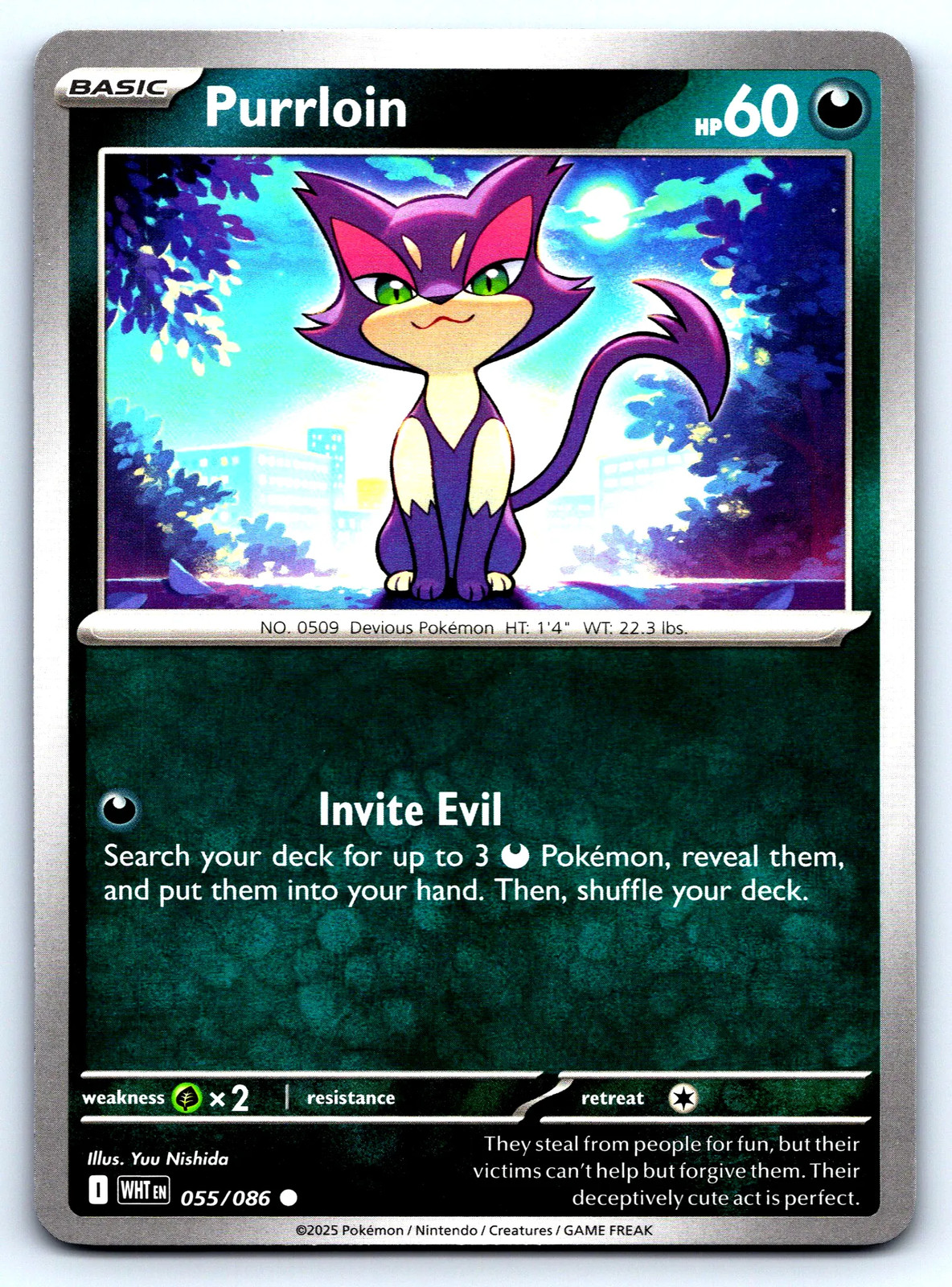 Purrloin White Flare #55 Normal NM Pokemon Card