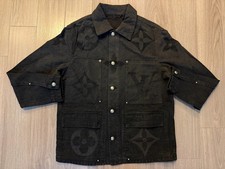 Louis Vuitton Monogram Denim Blouson jacket black sz 48 M