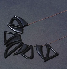 ALL SAINTS WOMENS NECKLACE VINTAGE STATEMENT BLACK ART BOHEMIAN RARE STUNNING 