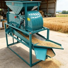  Vibrating Screen Shaker with Air Blower 2 Layers 8&4mm Grain Seed Cleaner 220V