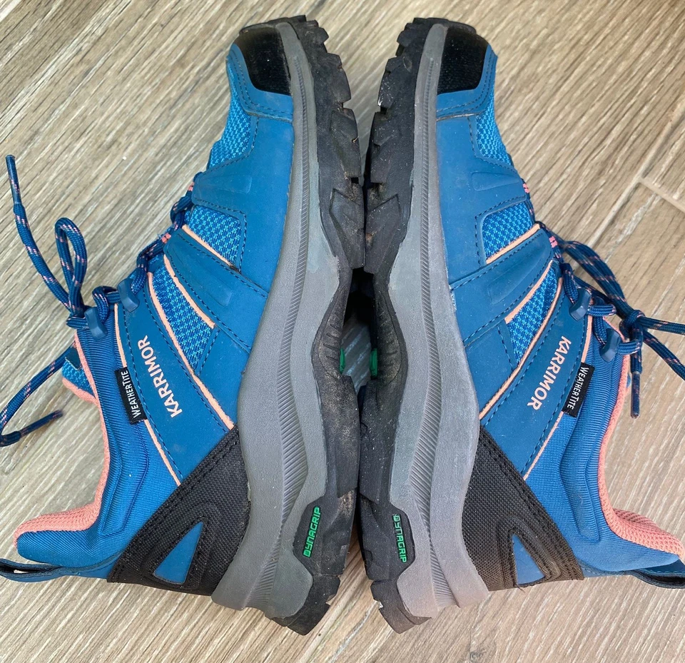 NUEVO Karrimor Pillar Niños Aire Libre Caminar Zapatos Verde azulado - Reino Unido 2 Unisex Foto 3 de 4