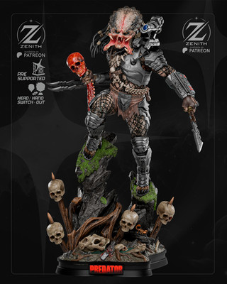 Predator unbemalter Modellbausatz - 3D gedruckte Resin Figur - mehrere Maßstäbe
