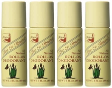 Alvera All Natural Roll-On Deodorant Aloe & Almonds - 3 Fl Oz, 4 pack