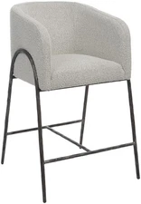 Uttermost 23737 Jacobsen 23"W Steel and Polyester Bar Stool - Aged Black / Gray