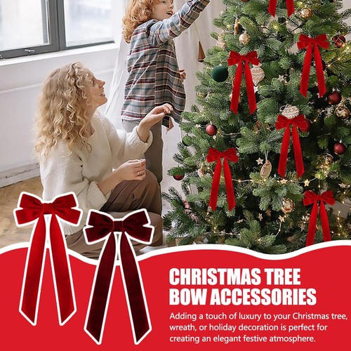 12PCS Velluto Albero di Natale Fiocco Ornamento per Albero di Natale,Corona Avvolgente}