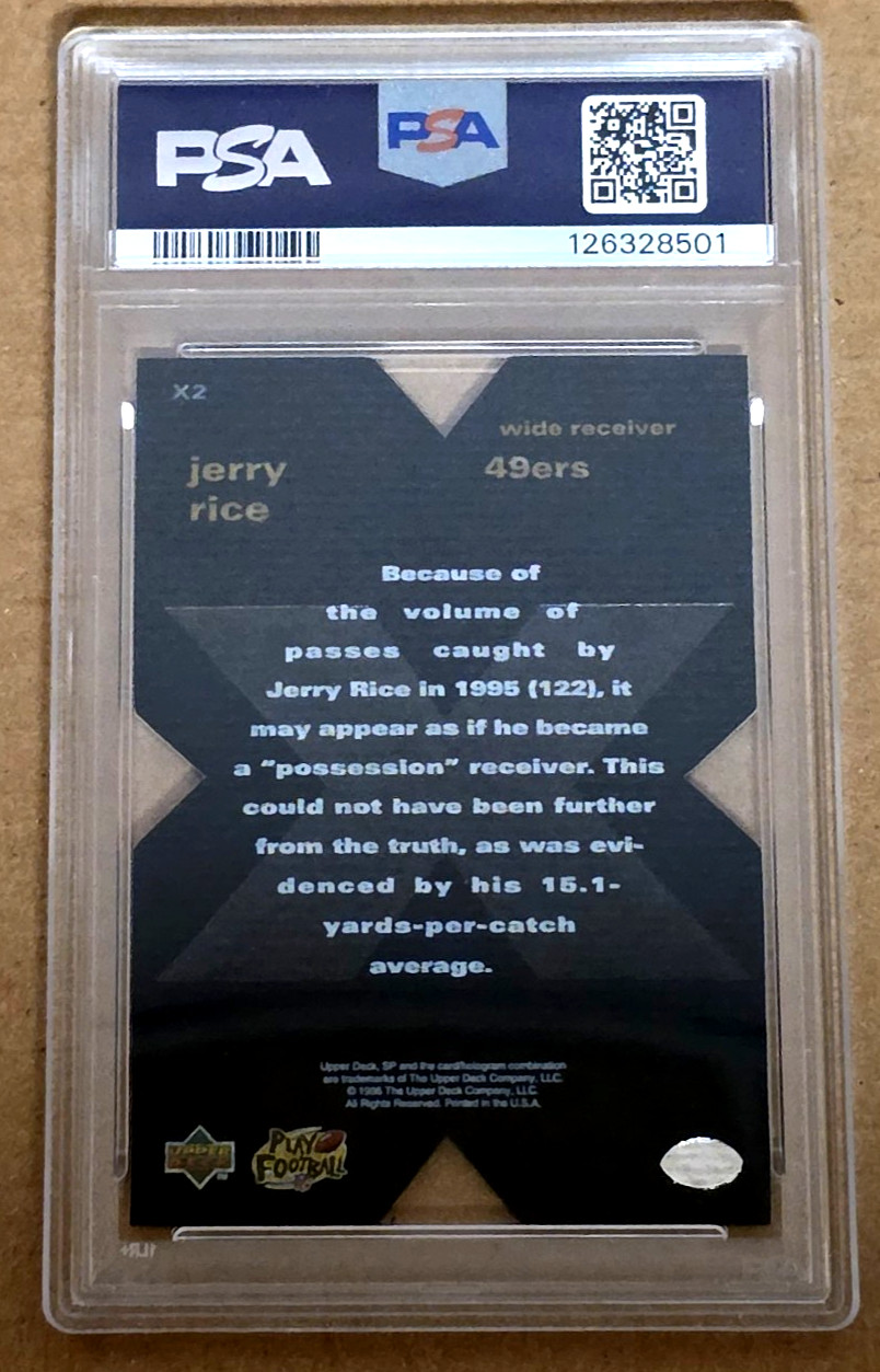 1996 SP #X2 Jerry Rice Explosive PSA 9 - 49ers HOF Very Low POP view 2
