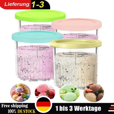ZREE 4x Creami Behälter Eisbecher für Ninja Creami NC501 Deluxe Ice Cream Maker NC500