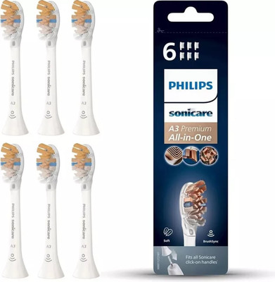 6er Pack Zahnbürstenköpfe Phillips Sonicare A3 Premium All In One HX9096/10 Weiß