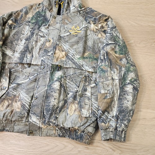 Realtree Xtra Camo Hunting Jacket Mens M Hood Zip Snap Insulated Heavy Coat EUC - Picture 4 of 16