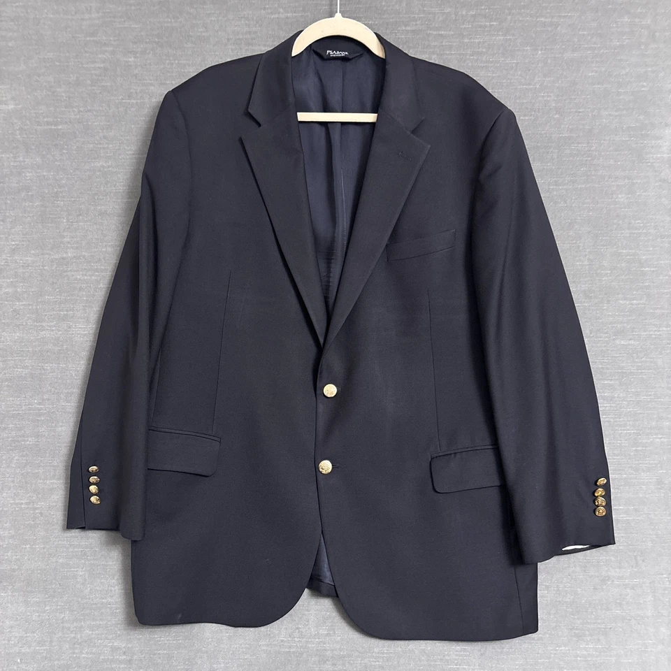 Jos A Bank Signature Blazer 46R Regal Fit Navy Blue Wool Gold Jacket Classic - Image 2 of 4