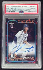 2024 Topps Chrome Update Rookie Lava Lamp Black Red Colt Keith RC Auto /8 PSA 10