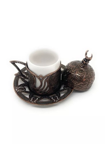 Servizio Caffè Turco 2 Tazzine Stile Ottomano - Foto 3 di 4
