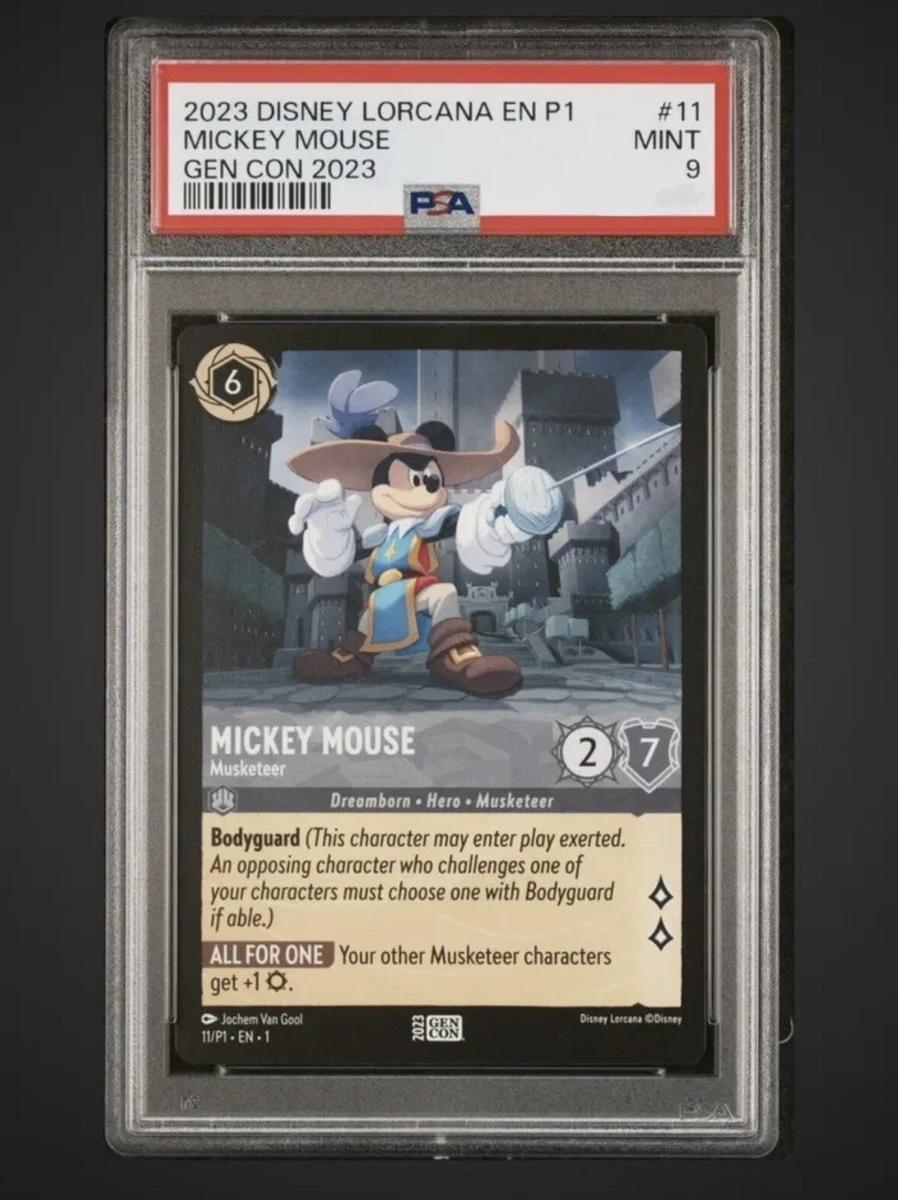 Disney Lorcana Mickey Mouse Musketeer Gen Con 2023 Promo PSA 9 Mint