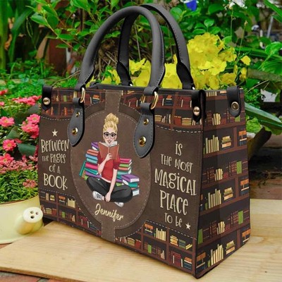 Personalized She Love Book  All You Need Is A Good Book Leather Handbag