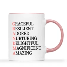 11 oz, Funny Witty Text Grandma coffee Tea cup mug gift for Mother's Day lovely