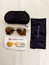 Eagle Eyes Teardrop Aviator Gunmetal Sunglasses w/ UV400 Lenses.