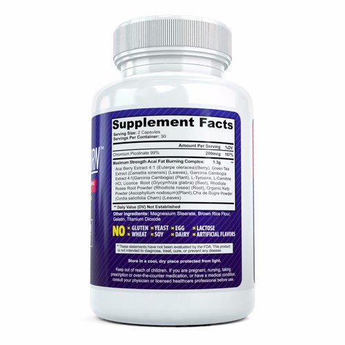 Acai QuickBurn: Most Powerful Thermogenic Fat Burner That's Still Legal! 60 Caps - Picture 4 of 4