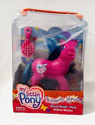 My Little Pony G3 Butterfly Island Dazzle Bright Ribbon Wishes Pink New MIB NOS