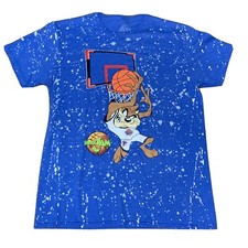 Space Jam Taz Tune Squad Looney Tunes Men's T-Shirt L Splatter Blue