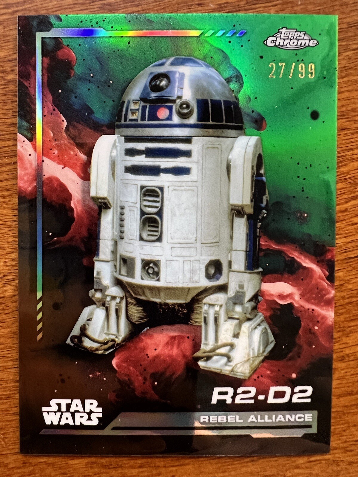 2024 Topps Chrome Star Wars R2-D2 Green Refractor #d 27/99 Card #108