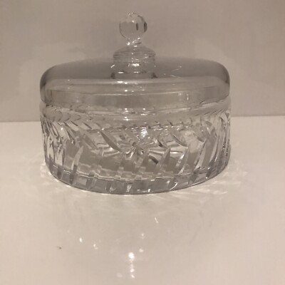 Vintage Mikasa Kristall Süßigkeiten Schmuck Geschirr mit Deckel klar Dekor