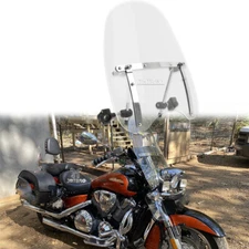 18" x 16" Motorcycle Clear Windshield 7/8" 1" Handlebar For Honda VTX 1300 1800