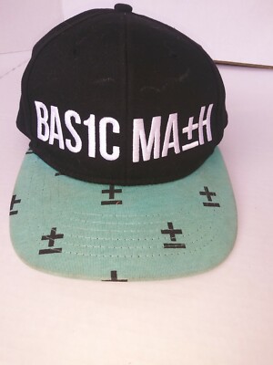 Baseball hat Basic Ma+h Embroidered  black,blue bill + symbols blue snapbak
