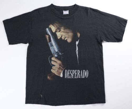 Vintage Desperado Movie Shirt Tee Black T-Shirt 1995 L Large Single Stitch - Picture 1 of 11