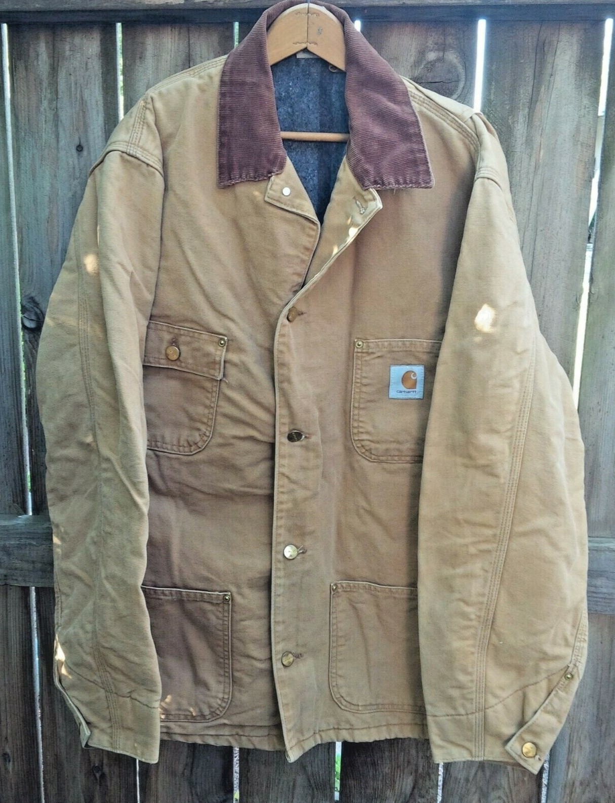 Vintage USA Carhartt Duck Blanket Lined Denim Work Jacket Coat Chest 50" L XL thumbnail 2
