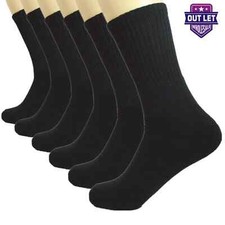 60 Pairs Wholesale Bulk Lots Men's sports Black Crew Socks size 9-11 10-13