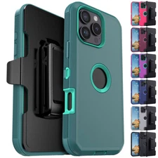 For iPhone 17 Pro Max 16e Plus Phone Case Heavy Duty Hybrid Hard Cover Belt Clip