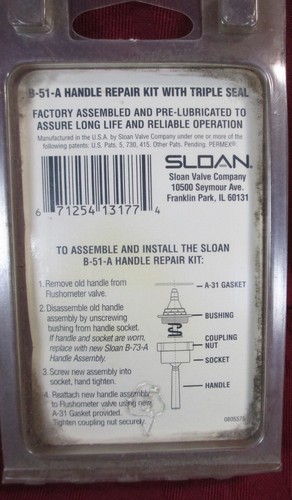 SLOAN B 51 A Flush Valve REPAIR PART SPRING HANDLE REPAIR URINAL CLOSET TOILET - Picture 3 of 3