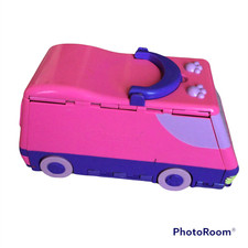 Pound Puppies 1995 Fold Out pink/ purple Van Bus Playground With Handle READ