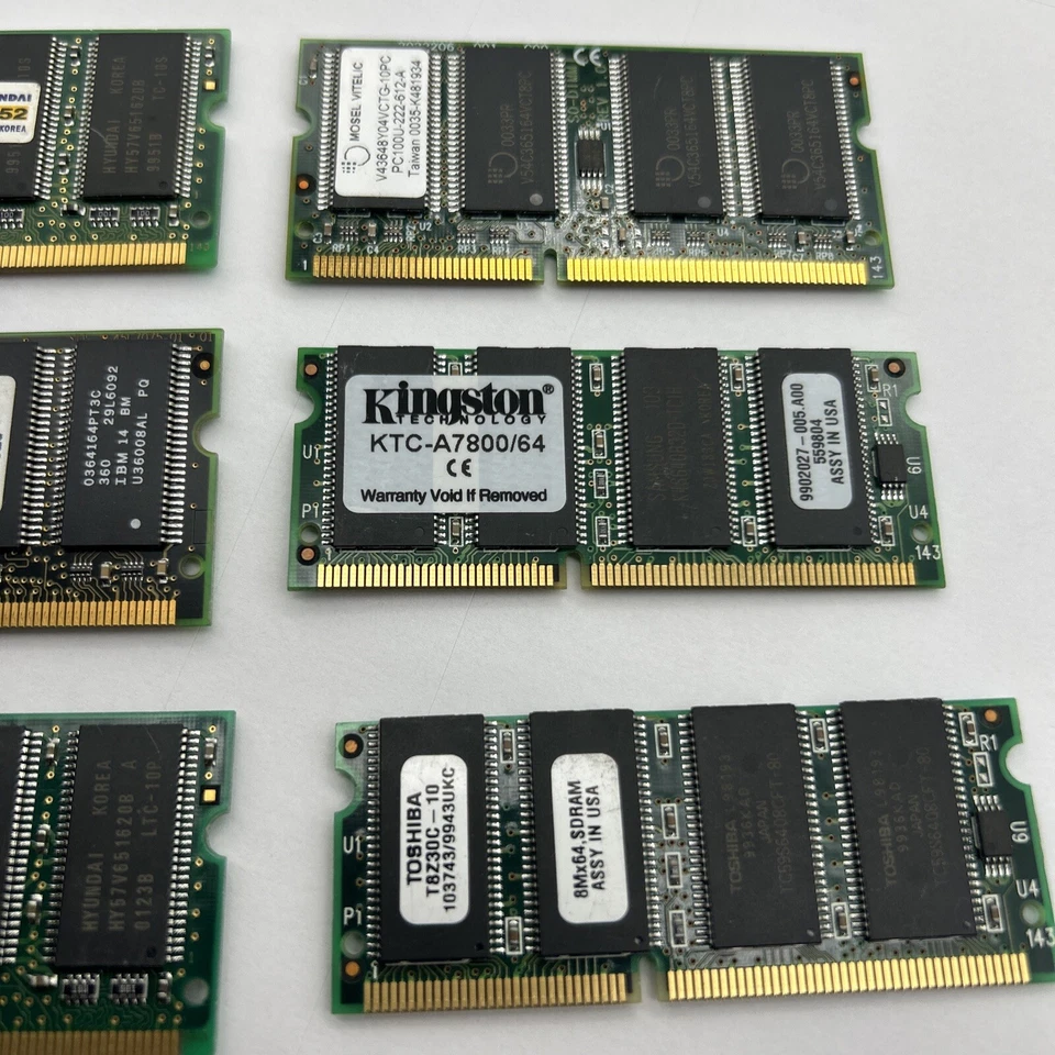 Kingston Micron IBM 64MB PC 100Mhz LAPTOP SO-DIMM MEMORY PC100 PC-100 SoDimm - Image 3 of 4