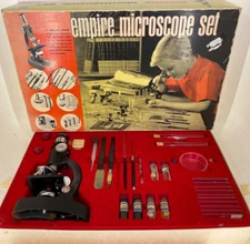 Vintage Empire 1965 ☆ Microscope Set ☆ Science /Model 642 / 750 Power - Untested